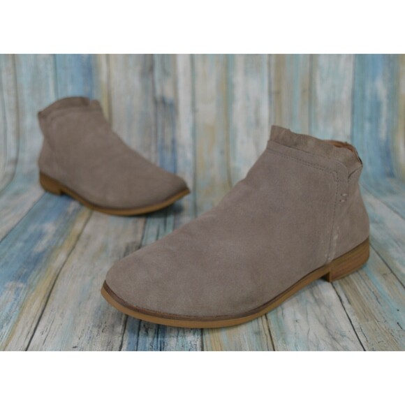 Steve Madden Fannia Suede Leather Ankle Boots Booties Zip Shoes Size 11 Taupe - Picture 1 of 12